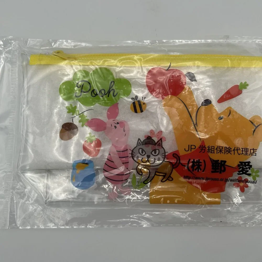 Disney Winnie the Pooh Pencil Pen Stationery Transparent Case Pouch New Sealed